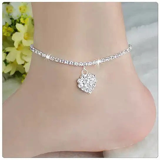 💖 Radiant Heart – Crystal Anklet