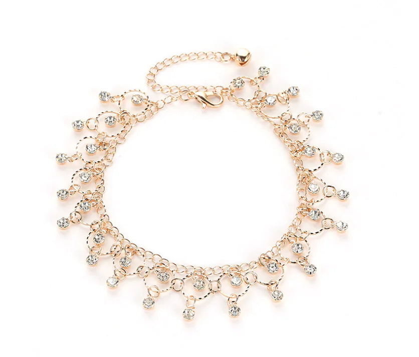 ✨ Starlace™ – Rhinestone Tassel Anklet