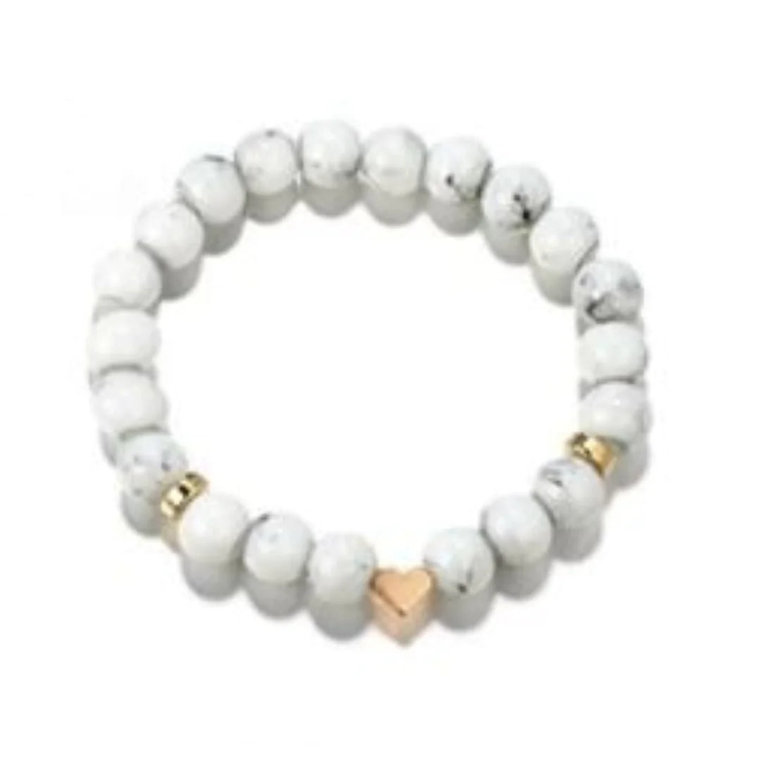Celestial Harmony™ – White Howlite Heart Bracelet