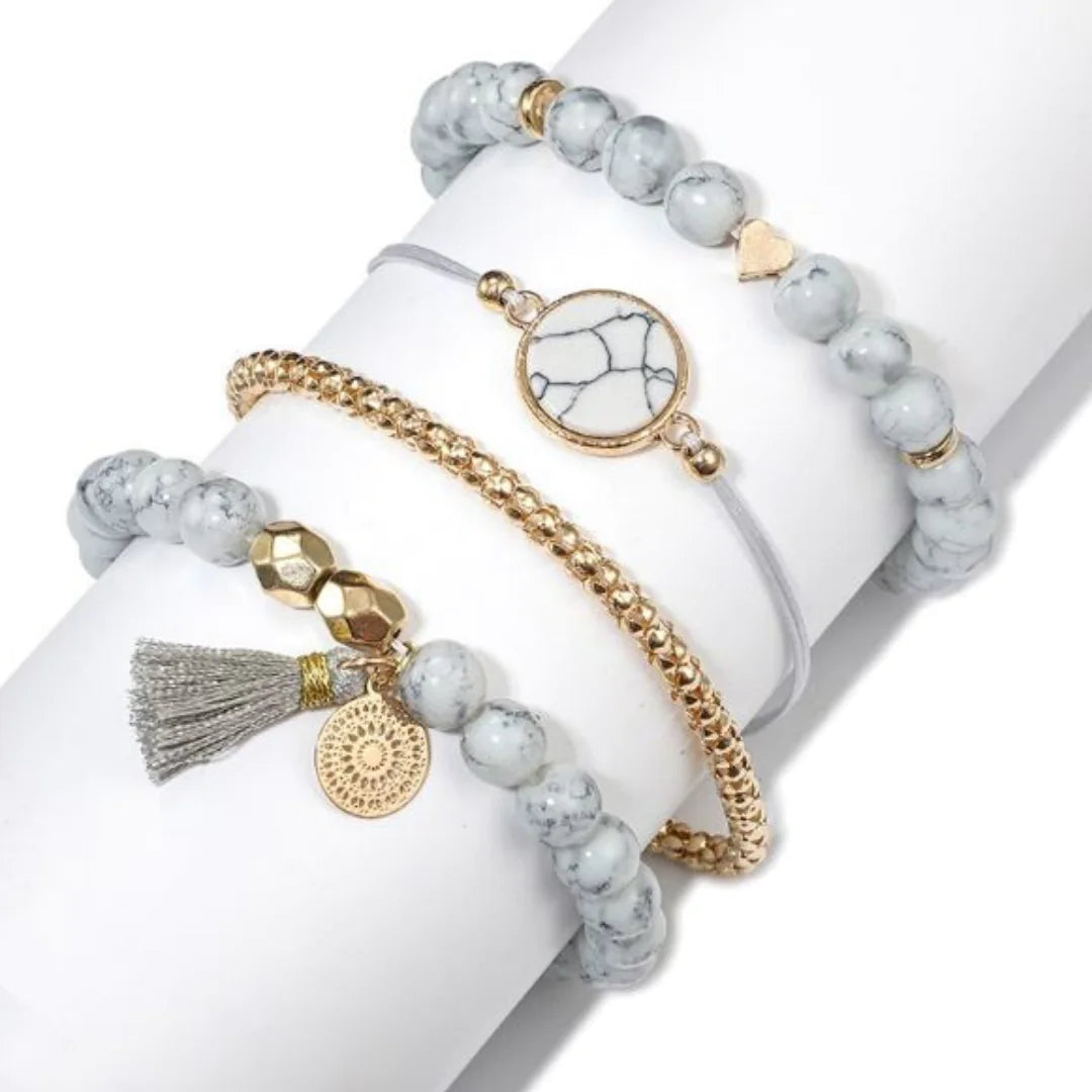 Celestial Harmony™ – White Howlite Heart Bracelet
