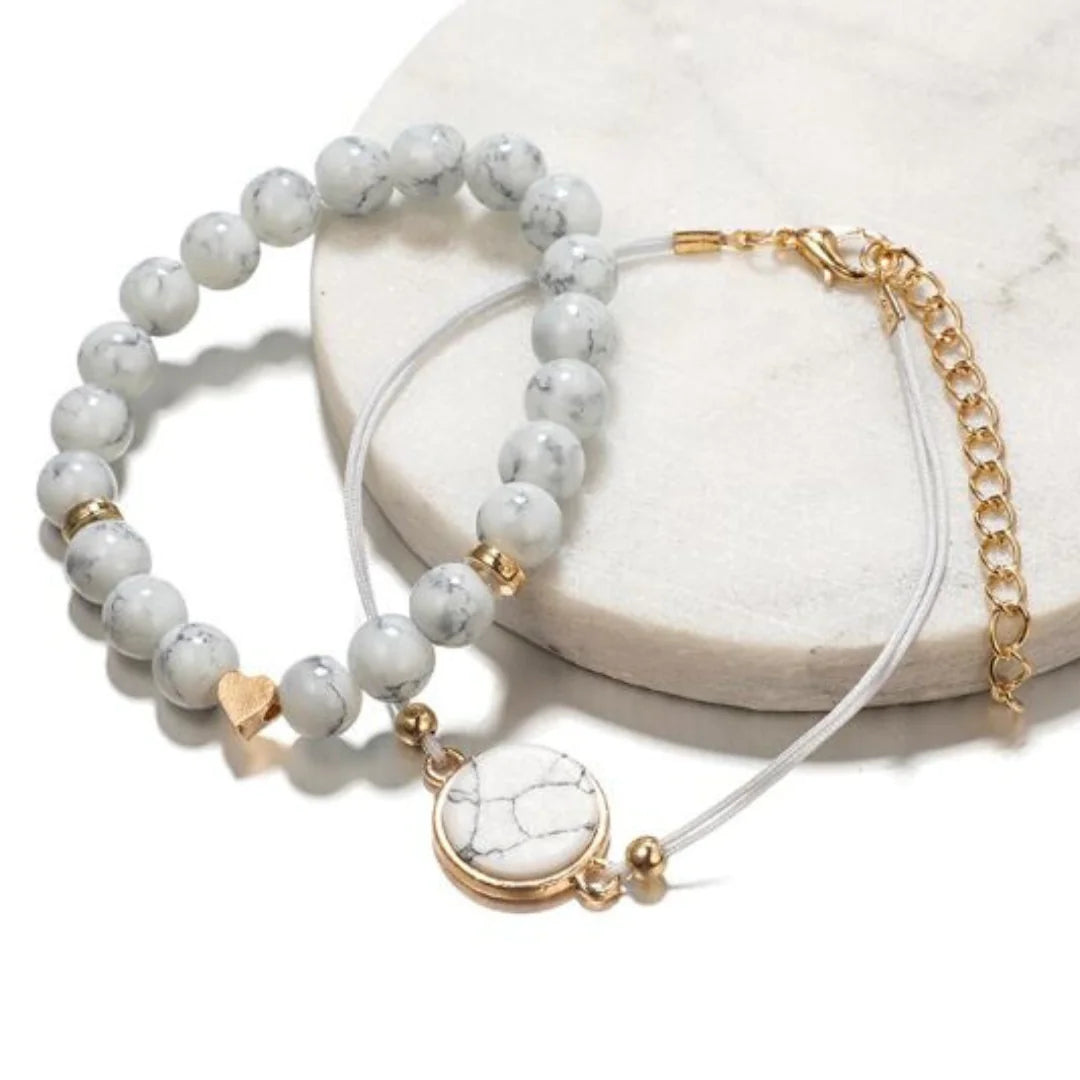 Celestial Harmony™ – White Howlite Heart Bracelet