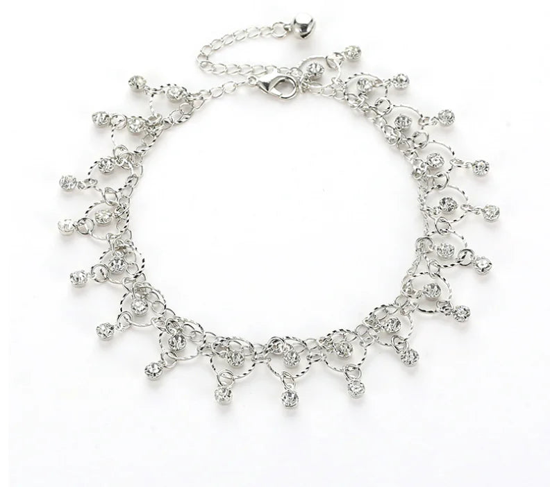 ✨ Starlace™ – Rhinestone Tassel Anklet