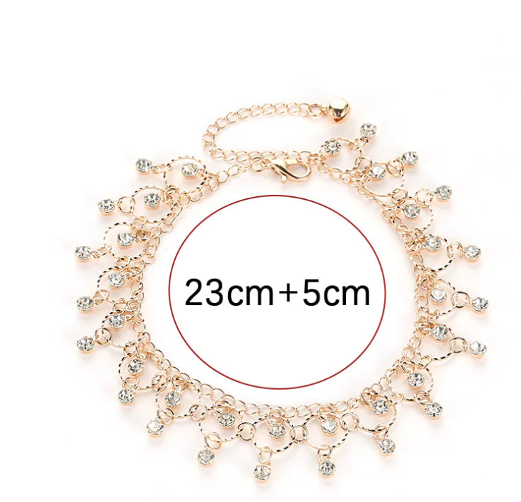 ✨ Starlace™ – Rhinestone Tassel Anklet