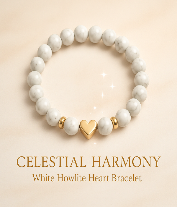 Celestial Harmony™ – White Howlite Heart Bracelet