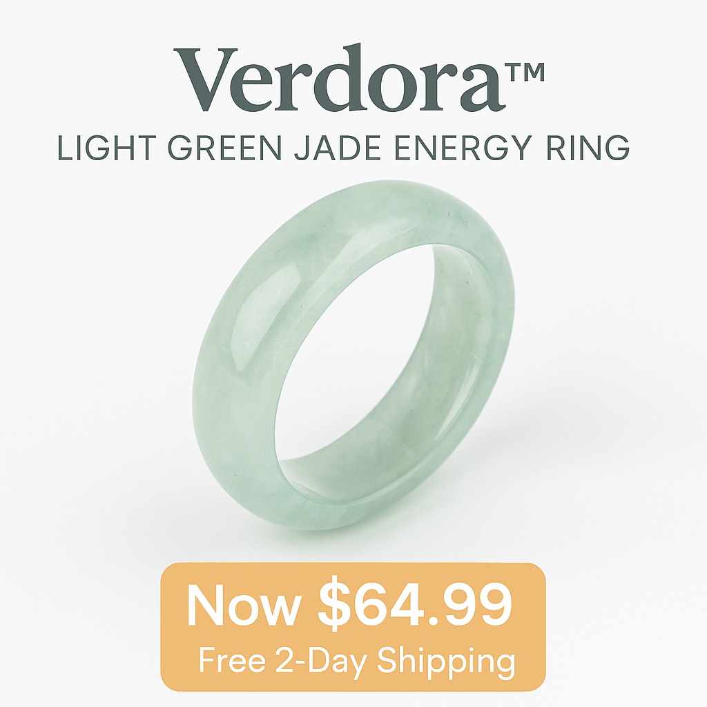 Verdora™ – Light Green Jade Energy Ring  Grace. Grounding. Green energy.