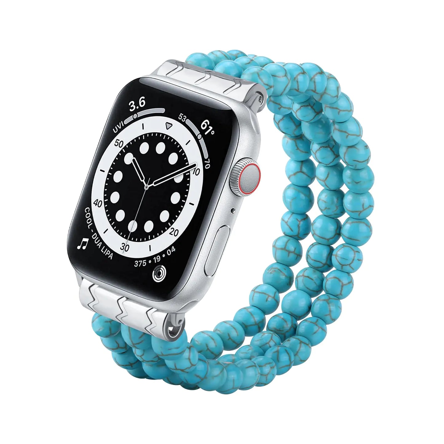 BlueAura™ Beaded Apple Watch Band – Crystal-Inspired Strap